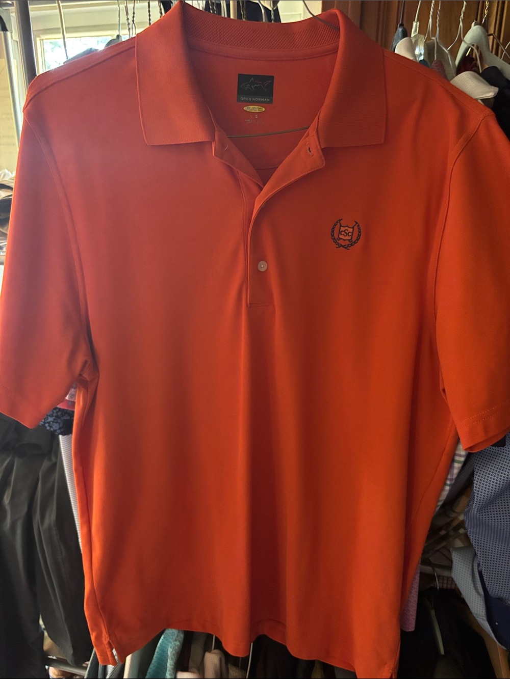 Greg Norman Collection Orange Performance Polo Large